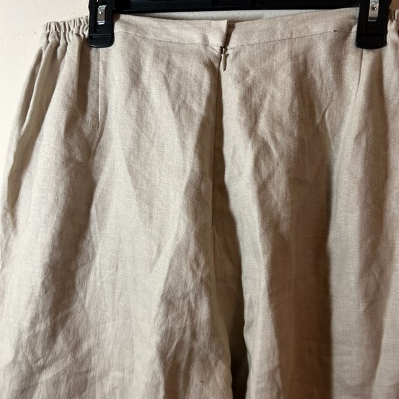 New  LINEN Crop Pants LINEA by Louis Dell’Olia Beige QVC 1x - Picture 5 of 7
